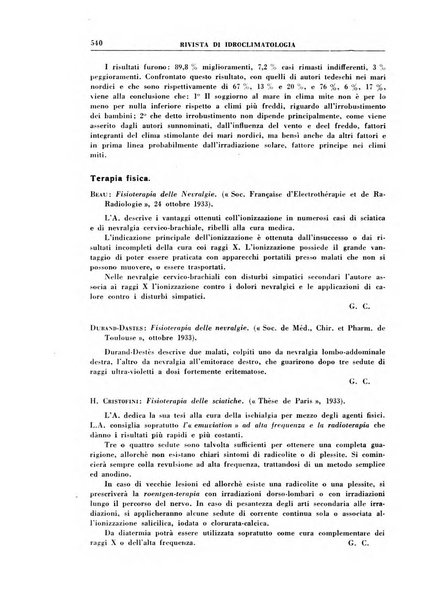 Rivista di idroclimatologia, talassologia e terapia fisica organo ufficiale dell'Associazione medica italiana di idroclimatologia talassologia e terapia fisica