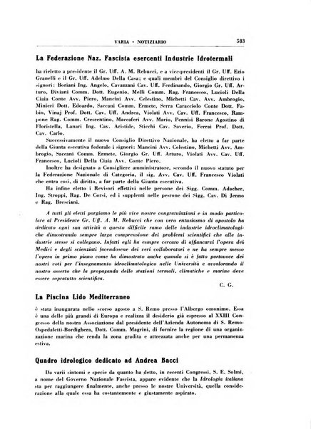 Rivista di idroclimatologia, talassologia e terapia fisica organo ufficiale dell'Associazione medica italiana di idroclimatologia talassologia e terapia fisica