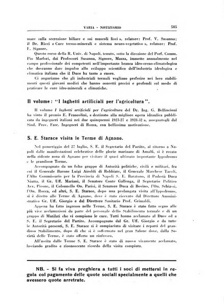 Rivista di idroclimatologia, talassologia e terapia fisica organo ufficiale dell'Associazione medica italiana di idroclimatologia talassologia e terapia fisica