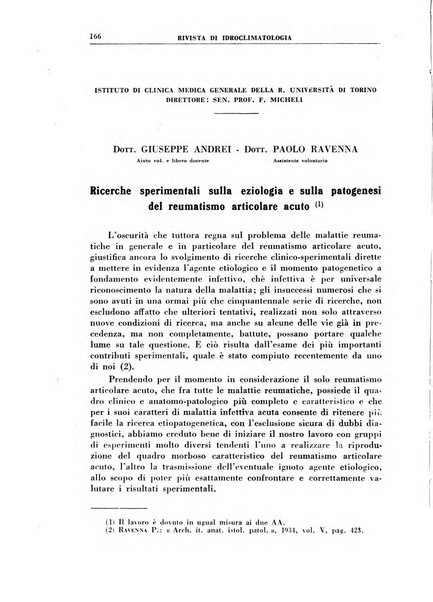 Rivista di idroclimatologia, talassologia e terapia fisica organo ufficiale dell'Associazione medica italiana di idroclimatologia talassologia e terapia fisica