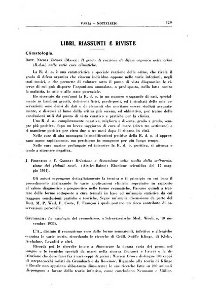 Rivista di idroclimatologia, talassologia e terapia fisica organo ufficiale dell'Associazione medica italiana di idroclimatologia talassologia e terapia fisica