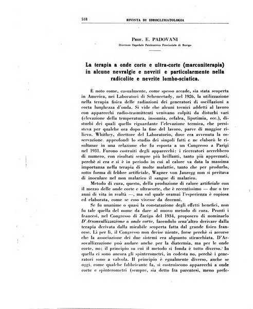 Rivista di idroclimatologia, talassologia e terapia fisica organo ufficiale dell'Associazione medica italiana di idroclimatologia talassologia e terapia fisica