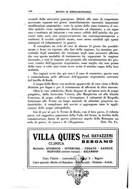 Rivista di idroclimatologia, talassologia e terapia fisica organo ufficiale dell'Associazione medica italiana di idroclimatologia talassologia e terapia fisica