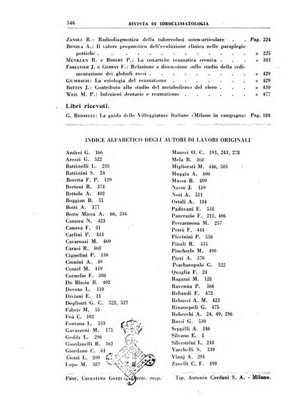 Rivista di idroclimatologia, talassologia e terapia fisica organo ufficiale dell'Associazione medica italiana di idroclimatologia talassologia e terapia fisica