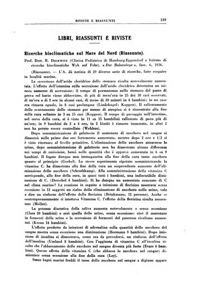 Rivista di idroclimatologia, talassologia e terapia fisica organo ufficiale dell'Associazione medica italiana di idroclimatologia talassologia e terapia fisica