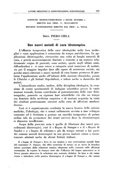 Rivista di idroclimatologia, talassologia e terapia fisica organo ufficiale dell'Associazione medica italiana di idroclimatologia talassologia e terapia fisica