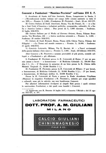 Rivista di idroclimatologia, talassologia e terapia fisica organo ufficiale dell'Associazione medica italiana di idroclimatologia talassologia e terapia fisica