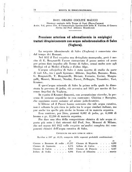 Rivista di idroclimatologia, talassologia e terapia fisica organo ufficiale dell'Associazione medica italiana di idroclimatologia talassologia e terapia fisica