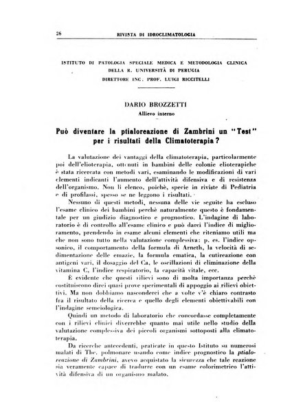 Rivista di idroclimatologia, talassologia e terapia fisica organo ufficiale dell'Associazione medica italiana di idroclimatologia talassologia e terapia fisica