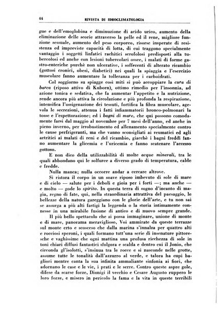 Rivista di idroclimatologia, talassologia e terapia fisica organo ufficiale dell'Associazione medica italiana di idroclimatologia talassologia e terapia fisica