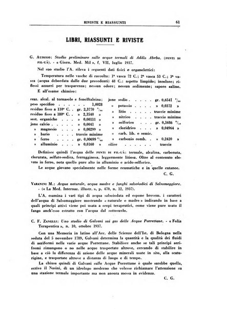 Rivista di idroclimatologia, talassologia e terapia fisica organo ufficiale dell'Associazione medica italiana di idroclimatologia talassologia e terapia fisica