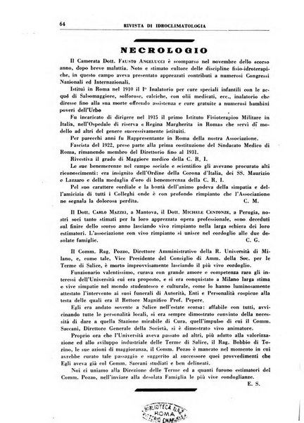 Rivista di idroclimatologia, talassologia e terapia fisica organo ufficiale dell'Associazione medica italiana di idroclimatologia talassologia e terapia fisica