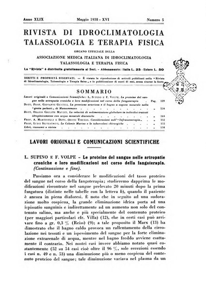 Rivista di idroclimatologia, talassologia e terapia fisica organo ufficiale dell'Associazione medica italiana di idroclimatologia talassologia e terapia fisica