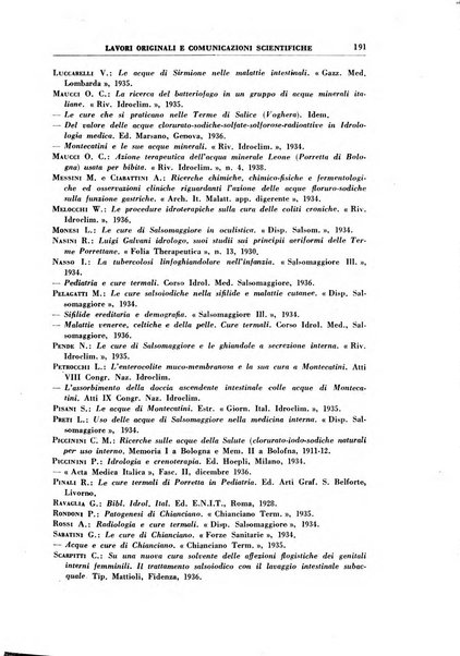 Rivista di idroclimatologia, talassologia e terapia fisica organo ufficiale dell'Associazione medica italiana di idroclimatologia talassologia e terapia fisica