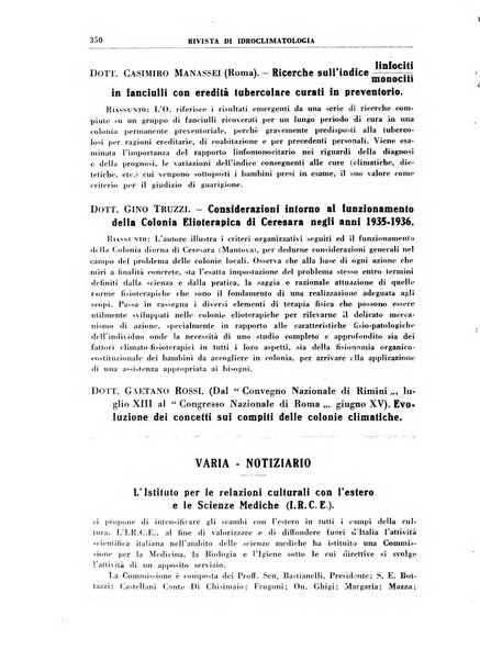 Rivista di idroclimatologia, talassologia e terapia fisica organo ufficiale dell'Associazione medica italiana di idroclimatologia talassologia e terapia fisica