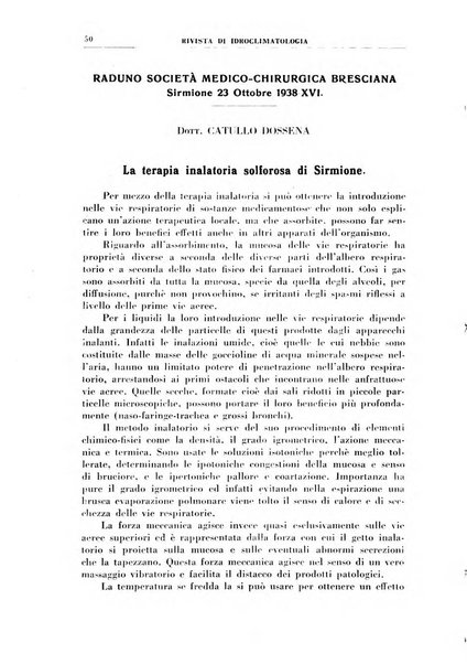 Rivista di idroclimatologia, talassologia e terapia fisica organo ufficiale dell'Associazione medica italiana di idroclimatologia talassologia e terapia fisica