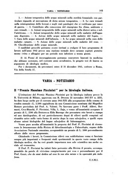 Rivista di idroclimatologia, talassologia e terapia fisica organo ufficiale dell'Associazione medica italiana di idroclimatologia talassologia e terapia fisica