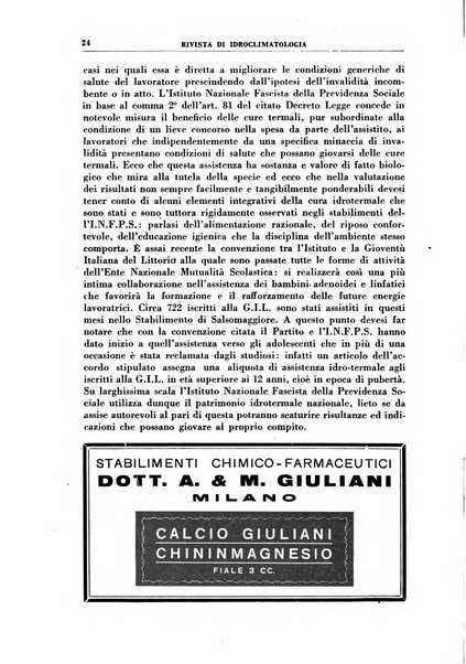 Rivista di idroclimatologia, talassologia e terapia fisica organo ufficiale dell'Associazione medica italiana di idroclimatologia talassologia e terapia fisica