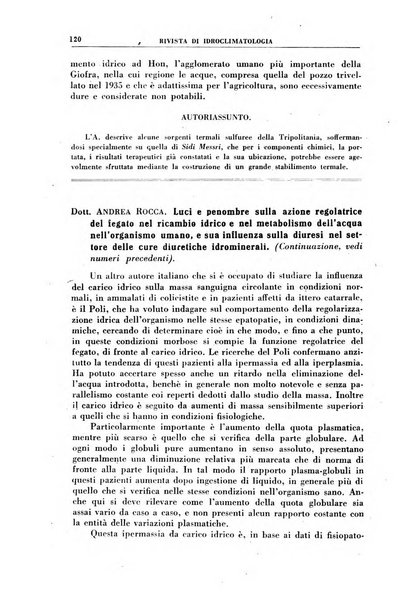 Rivista di idroclimatologia, talassologia e terapia fisica organo ufficiale dell'Associazione medica italiana di idroclimatologia talassologia e terapia fisica