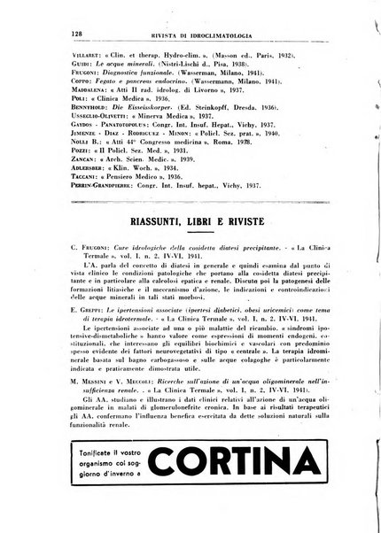 Rivista di idroclimatologia, talassologia e terapia fisica organo ufficiale dell'Associazione medica italiana di idroclimatologia talassologia e terapia fisica