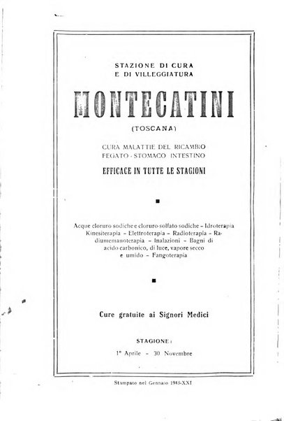 Rivista di idroclimatologia, talassologia e terapia fisica organo ufficiale dell'Associazione medica italiana di idroclimatologia talassologia e terapia fisica