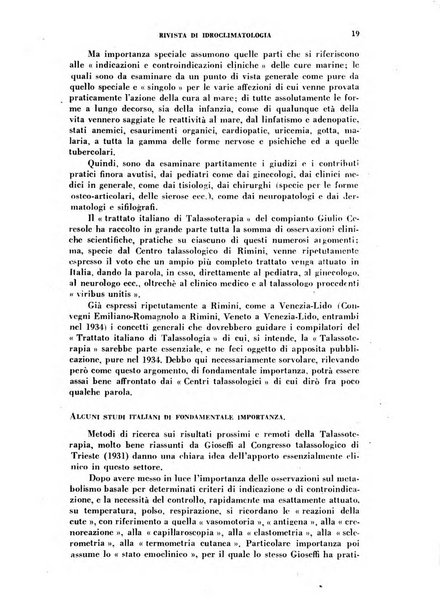 Rivista di idroclimatologia, talassologia e terapia fisica organo ufficiale dell'Associazione medica italiana di idroclimatologia talassologia e terapia fisica