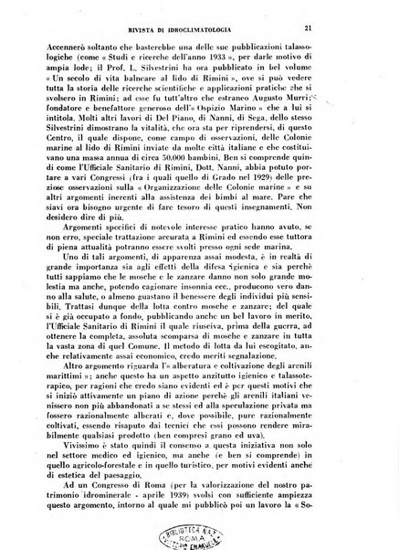 Rivista di idroclimatologia, talassologia e terapia fisica organo ufficiale dell'Associazione medica italiana di idroclimatologia talassologia e terapia fisica