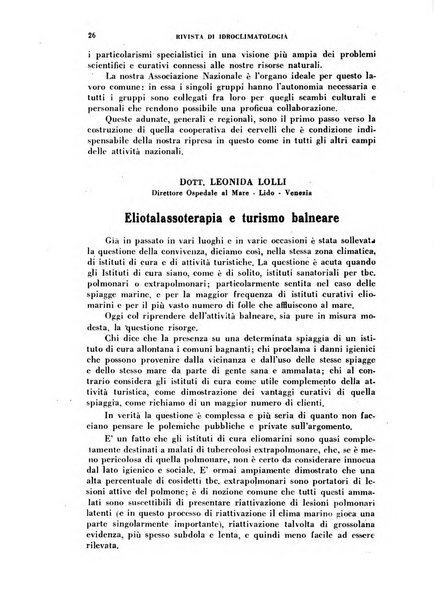 Rivista di idroclimatologia, talassologia e terapia fisica organo ufficiale dell'Associazione medica italiana di idroclimatologia talassologia e terapia fisica