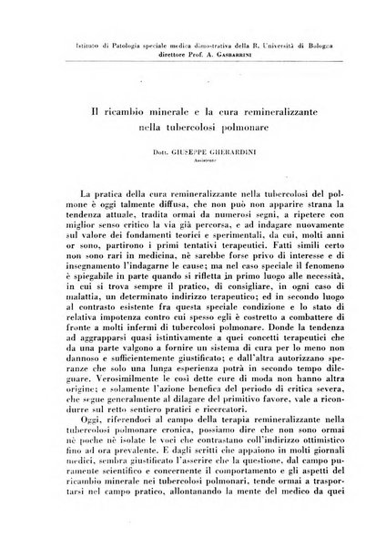 Rivista di patologia e clinica della tubercolosi organo ufficiale della Società italiana fascista di studi scientifici sulla tubercolosi