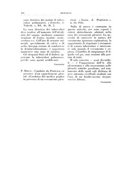 Rivista di patologia e clinica della tubercolosi organo ufficiale della Società italiana fascista di studi scientifici sulla tubercolosi