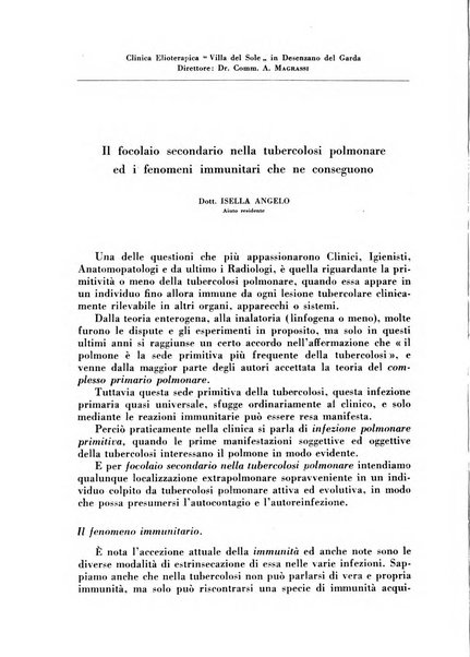 Rivista di patologia e clinica della tubercolosi organo ufficiale della Società italiana fascista di studi scientifici sulla tubercolosi