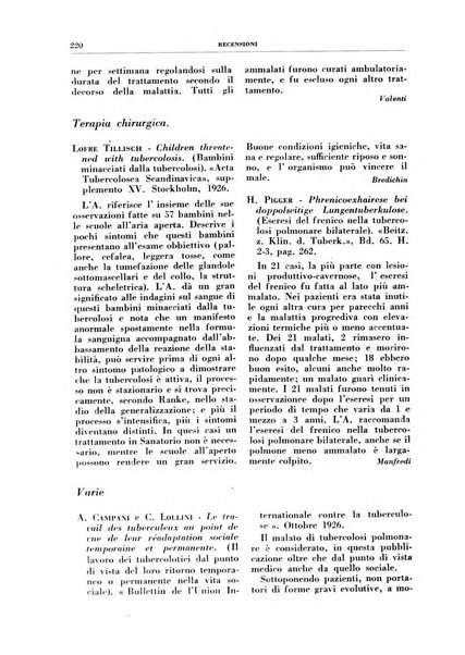 Rivista di patologia e clinica della tubercolosi organo ufficiale della Società italiana fascista di studi scientifici sulla tubercolosi