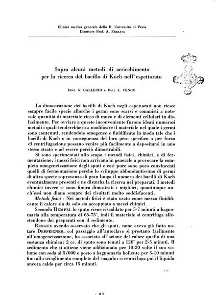 Rivista di patologia e clinica della tubercolosi organo ufficiale della Società italiana fascista di studi scientifici sulla tubercolosi