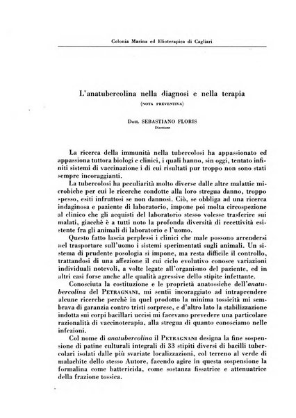 Rivista di patologia e clinica della tubercolosi organo ufficiale della Società italiana fascista di studi scientifici sulla tubercolosi