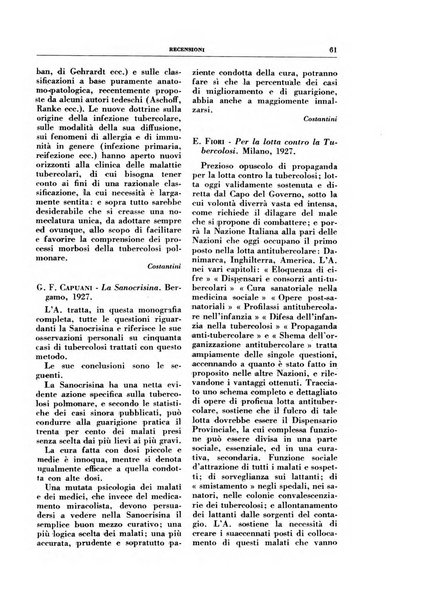 Rivista di patologia e clinica della tubercolosi organo ufficiale della Società italiana fascista di studi scientifici sulla tubercolosi