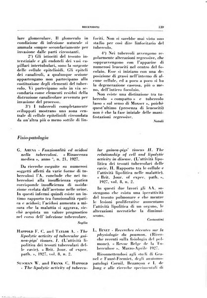 Rivista di patologia e clinica della tubercolosi organo ufficiale della Società italiana fascista di studi scientifici sulla tubercolosi