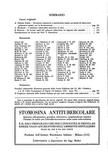 Rivista di patologia e clinica della tubercolosi organo ufficiale della Società italiana fascista di studi scientifici sulla tubercolosi