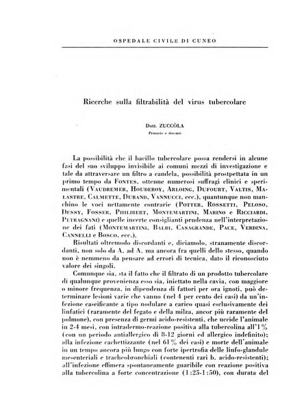 Rivista di patologia e clinica della tubercolosi organo ufficiale della Società italiana fascista di studi scientifici sulla tubercolosi