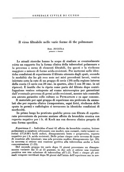 Rivista di patologia e clinica della tubercolosi organo ufficiale della Società italiana fascista di studi scientifici sulla tubercolosi