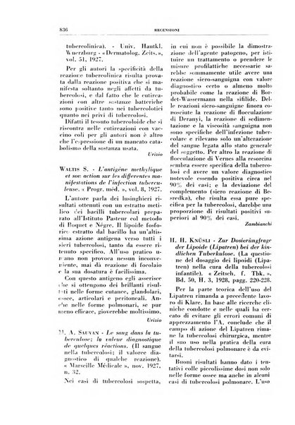 Rivista di patologia e clinica della tubercolosi organo ufficiale della Società italiana fascista di studi scientifici sulla tubercolosi