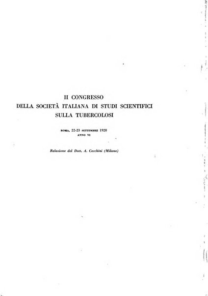 Rivista di patologia e clinica della tubercolosi organo ufficiale della Società italiana fascista di studi scientifici sulla tubercolosi