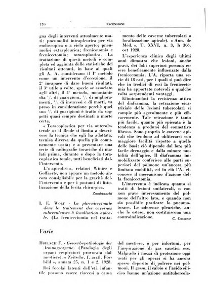 Rivista di patologia e clinica della tubercolosi organo ufficiale della Società italiana fascista di studi scientifici sulla tubercolosi