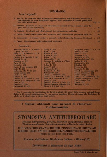 Rivista di patologia e clinica della tubercolosi organo ufficiale della Società italiana fascista di studi scientifici sulla tubercolosi