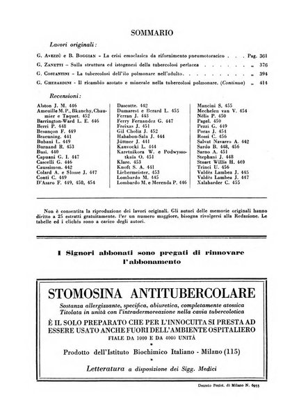 Rivista di patologia e clinica della tubercolosi organo ufficiale della Società italiana fascista di studi scientifici sulla tubercolosi