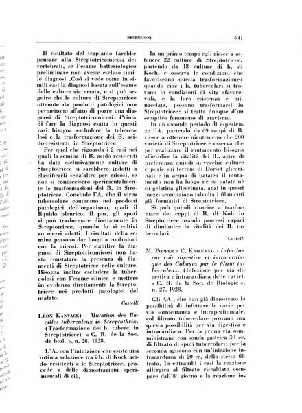 Rivista di patologia e clinica della tubercolosi organo ufficiale della Società italiana fascista di studi scientifici sulla tubercolosi