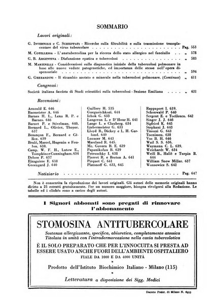 Rivista di patologia e clinica della tubercolosi organo ufficiale della Società italiana fascista di studi scientifici sulla tubercolosi