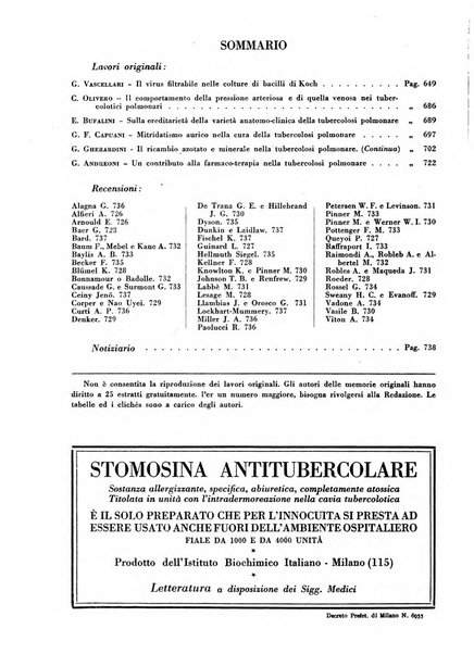 Rivista di patologia e clinica della tubercolosi organo ufficiale della Società italiana fascista di studi scientifici sulla tubercolosi