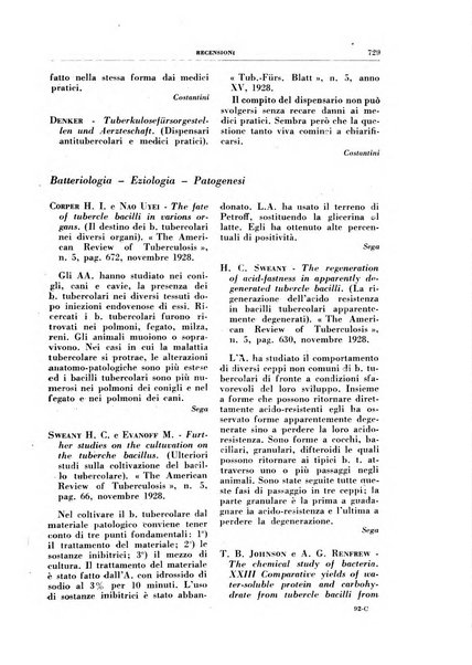 Rivista di patologia e clinica della tubercolosi organo ufficiale della Società italiana fascista di studi scientifici sulla tubercolosi