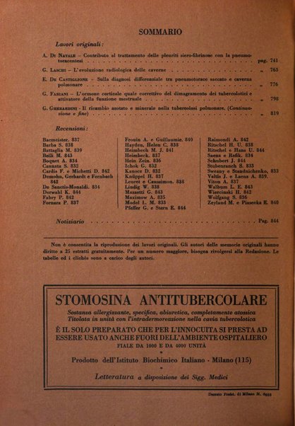 Rivista di patologia e clinica della tubercolosi organo ufficiale della Società italiana fascista di studi scientifici sulla tubercolosi