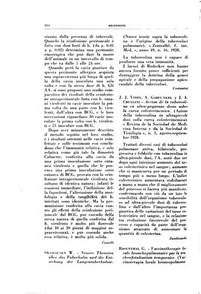 Rivista di patologia e clinica della tubercolosi organo ufficiale della Società italiana fascista di studi scientifici sulla tubercolosi